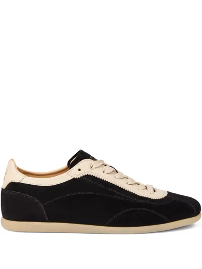 Brunello Cucinelli Suede Panelled Sneakers In Black