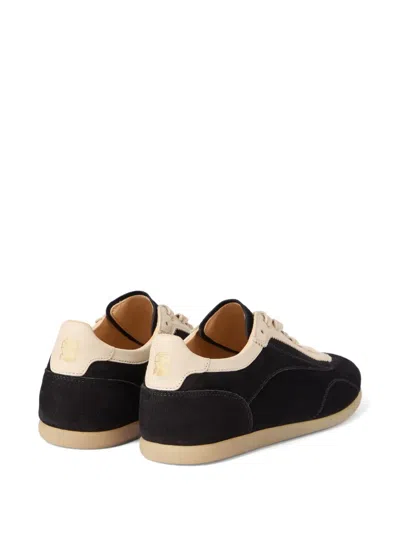 Brunello Cucinelli Suede Panelled Sneakers In Black