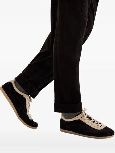 Brunello Cucinelli Suede Panelled Sneakers In Black