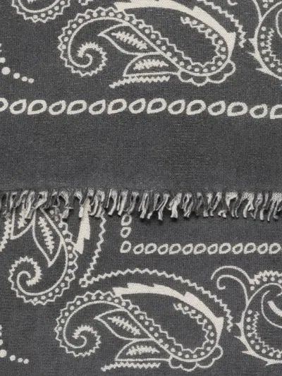 Liska Ausgefranster Schal Mit Paisley-print In Black