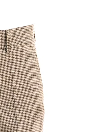 Incotex Hose Mit Hahnentrittmuster In Brown