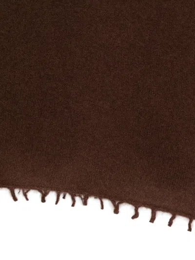 Liska Kaschmirschal Mit Ausgefransten Kanten In Brown