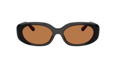 Coach Quilted Oval Rectangle Sunglasses In Black