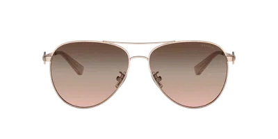 Coach Woman Sunglass Hc7128 C6178 In Gold