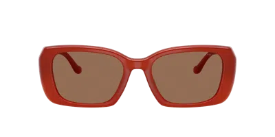 Coach Maxi Sculpted C Oversized Rectangle Sunglasses In Brown