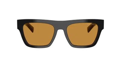 Prada 0pr C03s Rectangular Acetate Sunglasses In Brown