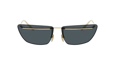 Prada 0pr C52s Angular Metal Frame Sunglasses In Gold
