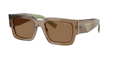 Prada Eyewear Rectangle Frame Sunglasses In Green