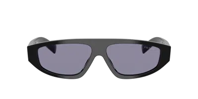 Prada 0pr C02s Angular Black Acetate Sunglasses In Black