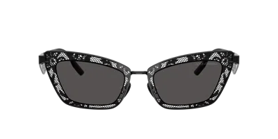 Dolce & Gabbana Cat-eye-sonnenbrille Mit Blumen In Black