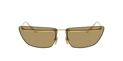 Prada 0pr C52s Angular Metal Frame Sunglasses In Gold