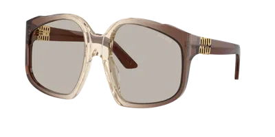 Miu Miu Woman Sunglass Mu A07s In Brown