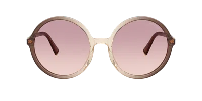 Miu Miu 0mu B02s Miu Regard Oversized Round Gradient Brown Acetate Sunglasses In Blue