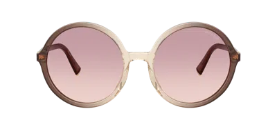 Miu Miu 0mu B02s Miu Regard Oversized Round Gradient Brown Acetate Sunglasses In Blue