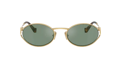 Miu Miu Round-frame Sunglasses In Gold
