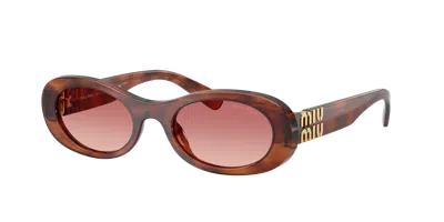 Miu Miu Tortoiseshell-pattern Oval-frame Sunglasses