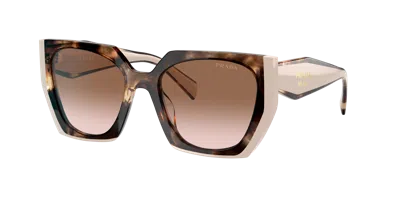 Prada Gradient Rectangular-frame Sunglasses In Brown