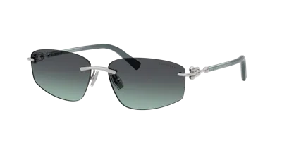 Tiffany & Co . 59mm Irregular Rectangular Sunglasses In Gray