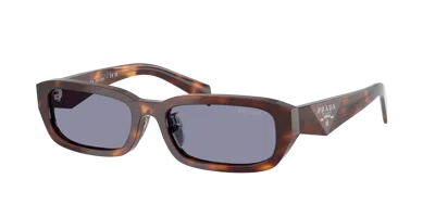 Prada Pr B06s 15w03n 53mm Womens Rectangle Sunglasses In Gray