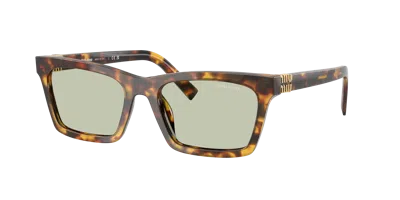 Miu Miu Mua05s Rectangular Acetate Sunglasses In Gold