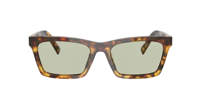 Miu Miu Mua05s Rectangular Acetate Sunglasses In Gold