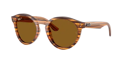 Ray Ban 2180 Reverse Sonnenbrillen Havana Gestreift Fassung Braun Glas Polarisiert 52-22 In Brown