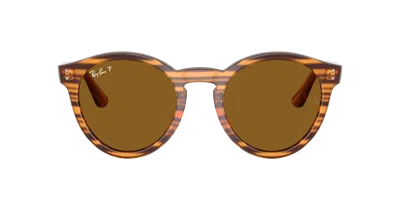 Ray Ban 2180 Reverse Sonnenbrillen Havana Gestreift Fassung Braun Glas Polarisiert 52-22 In Brown