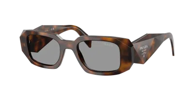 Prada Pr 17ws 20d50q 49mm Womens Rectangle Sunglasses In Gray