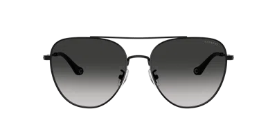 Coach Woman Sunglass Hc7182 Cbz89 In Black