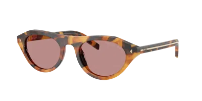Prada 52mm Polarized Irregular Sunglasses In Brown