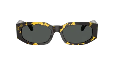 Versace 0ve4489u Bold Rectangular Sunglasses In Brown