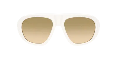 Prada Eyewear Oversized Pilot Sunglasses In White