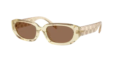 Tory Burch 52mm Rectangular Sunglasses In Neutral