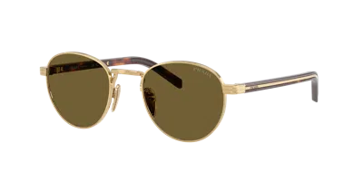 Prada Eyewear Round Frame Sunglasses In Gold