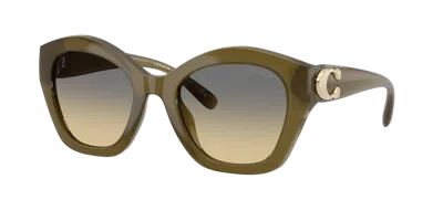 Coach Woman Sunglass Hc8421u Cad31 In Green