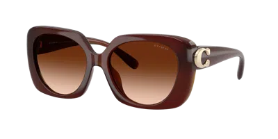 Coach Woman Sunglass Hc8422u Cad33 In Burgundy