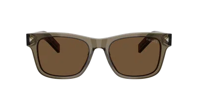 Prada 55mm Rectangular Sunglasses In Brown
