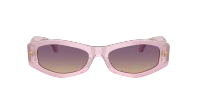Versace Violet Gradient Yellow Geometric Ladies Sunglasses Ve4487 551370 54 In Purple