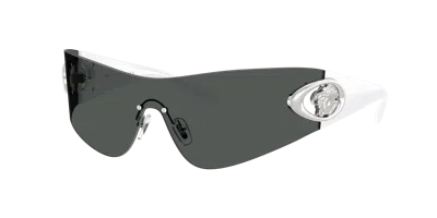 Versace Eclipse 142mm Rimless Wrap Shield Sunglasses In Multi