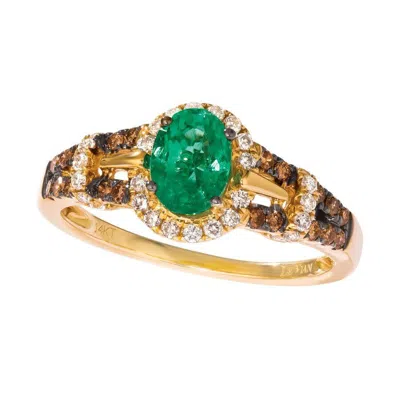 Le Vian Ladies Costa Smeralda Emeralds Rings Set In 14k Honey Gold In Multi