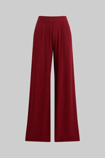 Leset Lauren Pleated Pocket Pant In Red