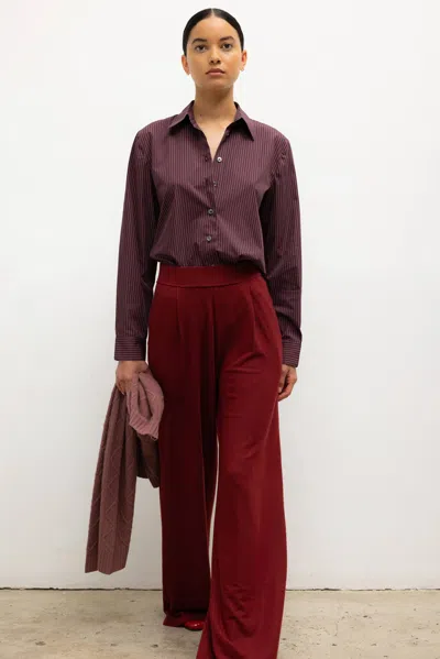 Leset Lauren Pleated Pocket Pant In Red