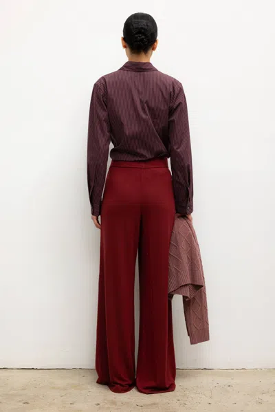 Leset Lauren Pleated Pocket Pant In Red