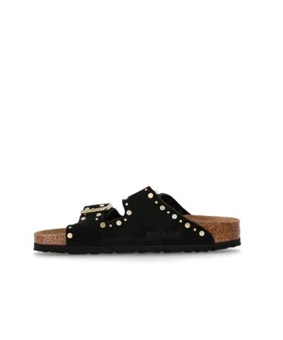Birkenstock Classic Arizona Sandals With Studded Accents In Black