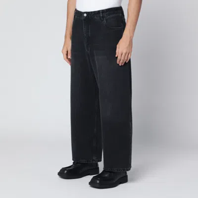 Studio Nicholson Relaxed Fit Wide Leg Denim Trousers In Black