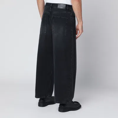 Studio Nicholson Relaxed Fit Wide Leg Denim Trousers In Black