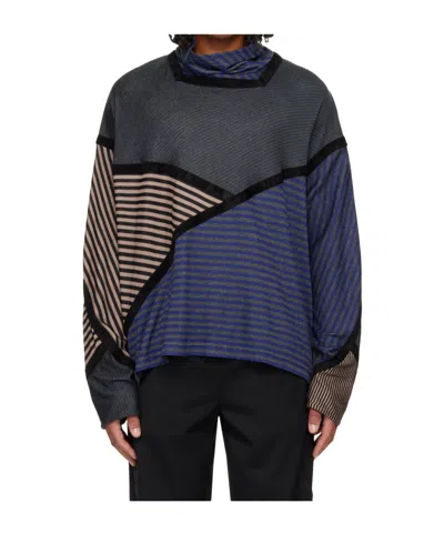 Kiko Kostadinov Raday Paneled Jersey Turtleneck Top In Multi