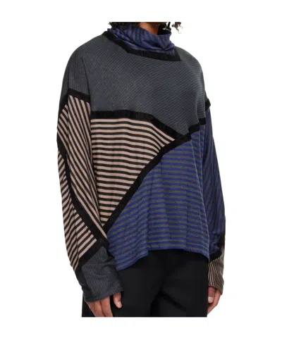 Kiko Kostadinov Raday Paneled Jersey Turtleneck Top In Multi