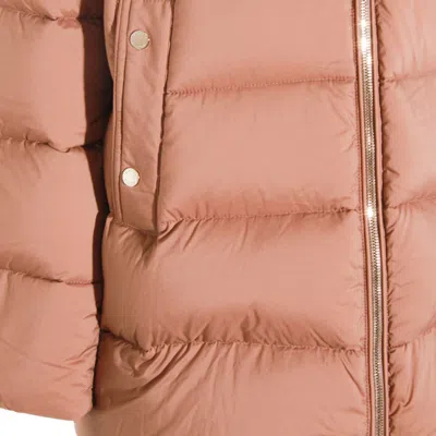 Moorer Puffer Jackets With Hood And Pockets In Brown