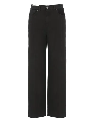 Pt Torino Straight Leg Denim Trousers With Five Pockets In Black